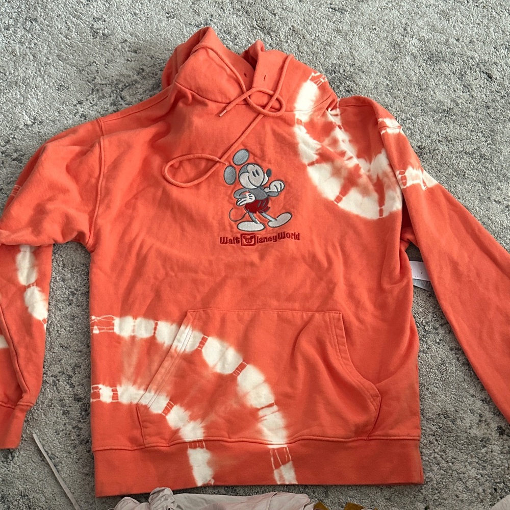 Disney Men's Orange and White Mickey Mouse Sweater